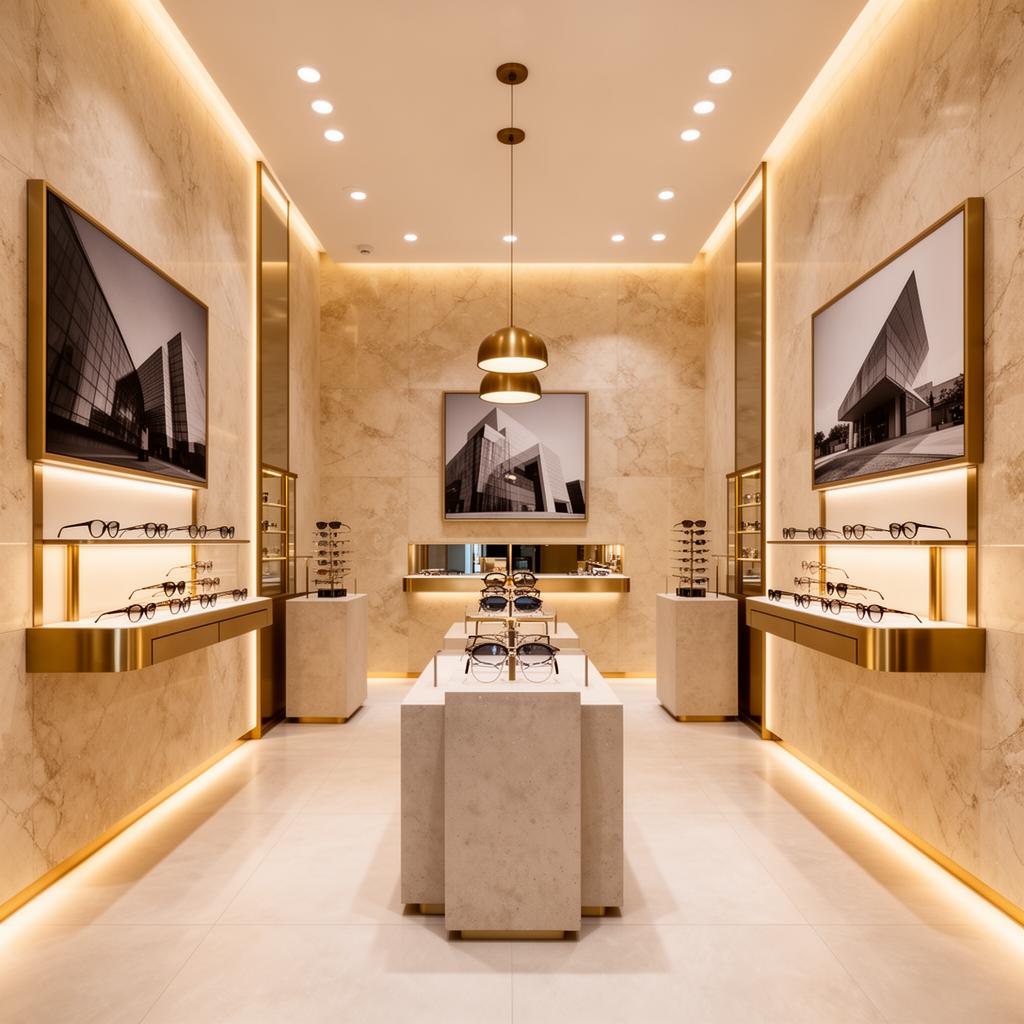 Lens Lounge interior with curated eyewear displays